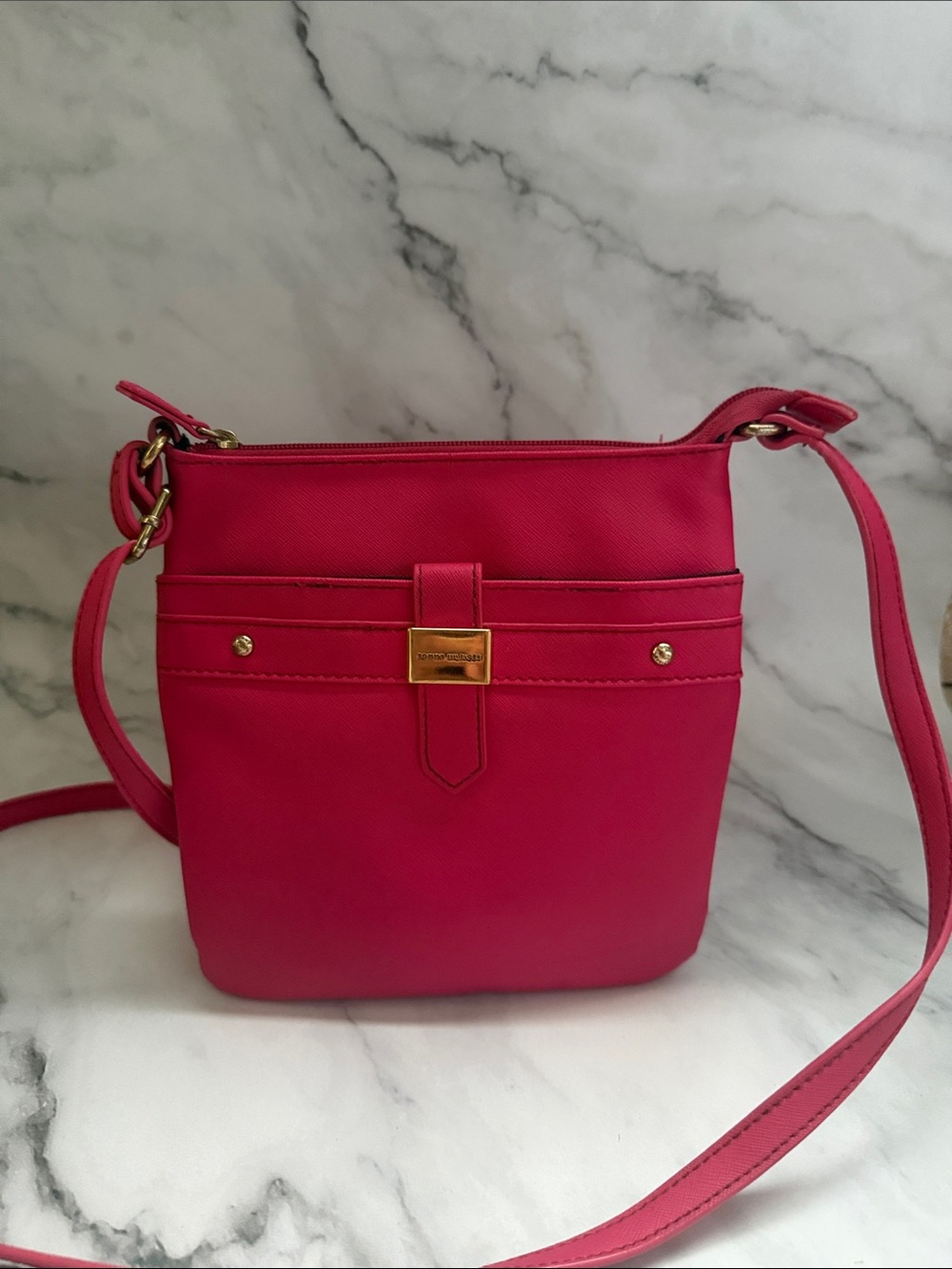 Tommy Hilfiger Hot Pink Crossbody Bag with Gold Hardware